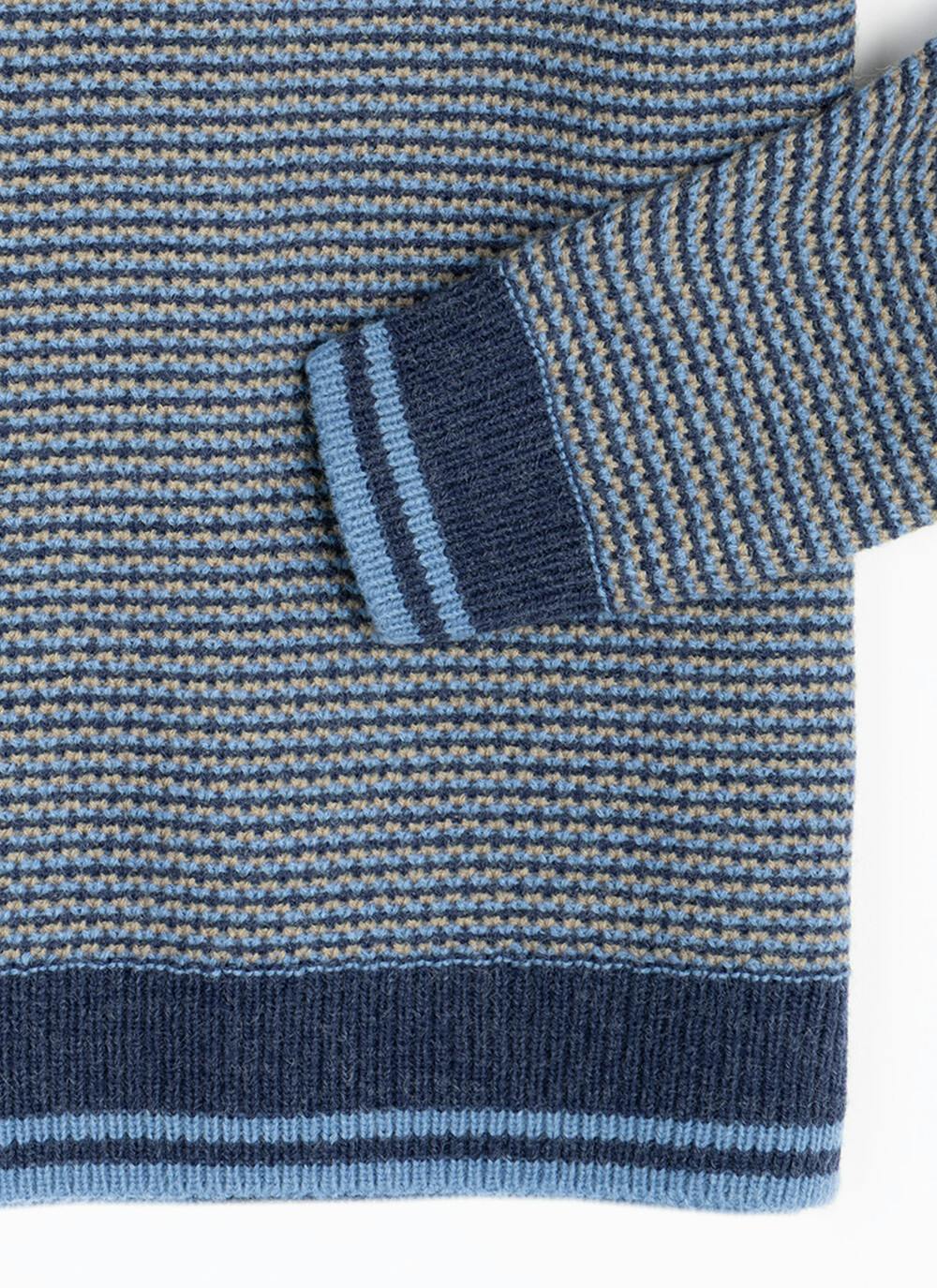 Striped Textured Knit Crew Neck Jumper