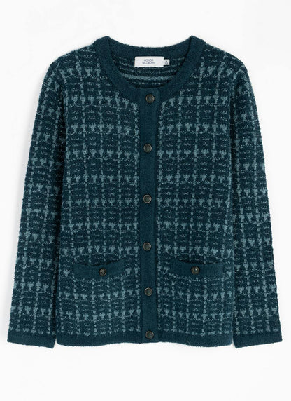  Checkerboard Knit Cardigan