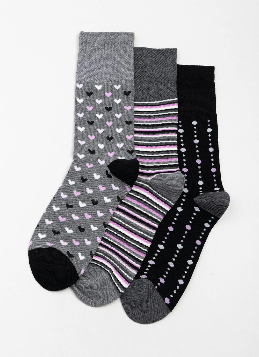  3pk Cotton Rich Comfort Top Stripe Socks