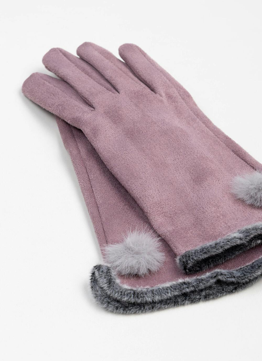  Warm Lined Faux Suede Warm Lined Touch Screen Glove