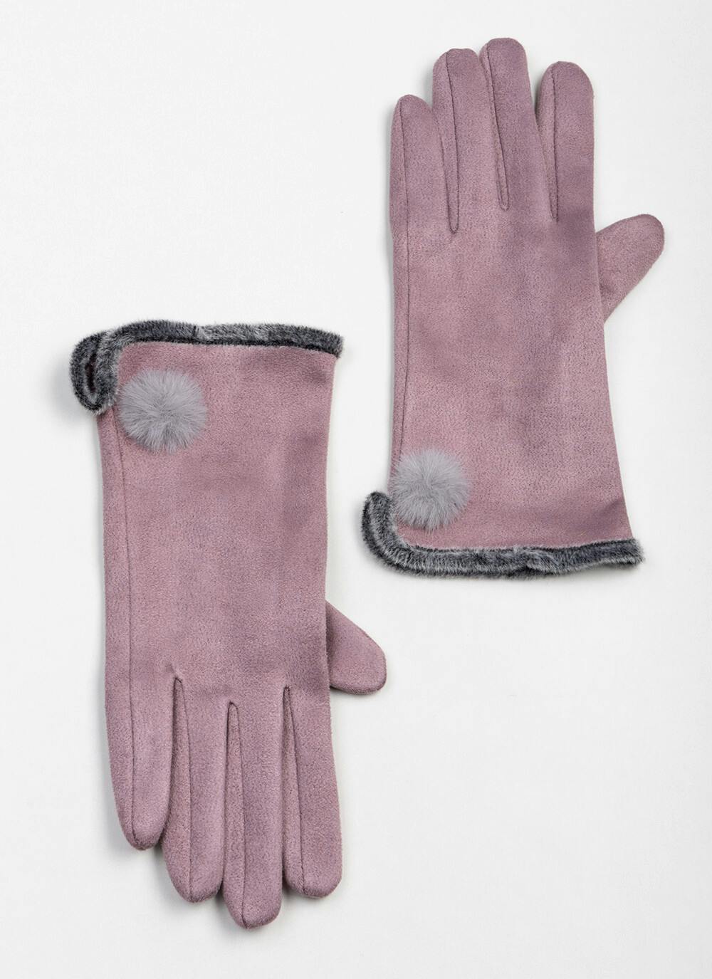  Warm Lined Faux Suede Warm Lined Touch Screen Glove