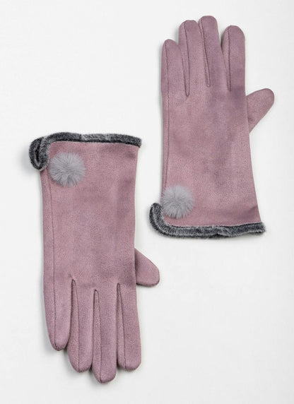  Warm Lined Faux Suede Warm Lined Touch Screen Glove