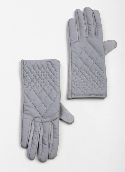  Quilted Faux Suede Touch Screen Glove