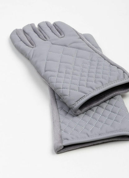  Quilted Faux Suede Touch Screen Glove