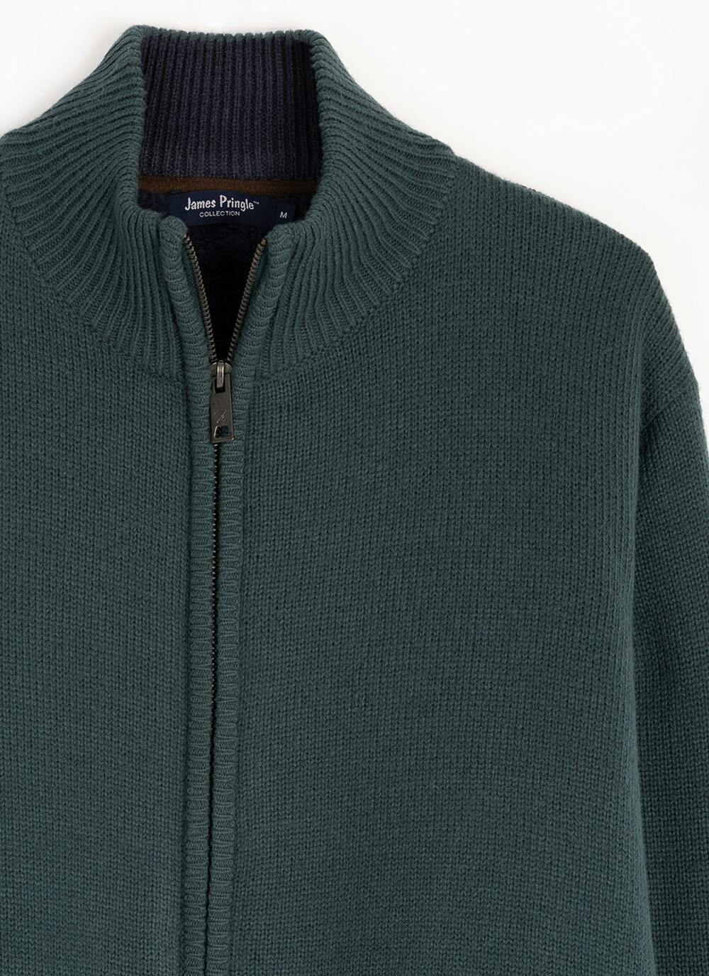  Textured Knit Faux Fur Lined Cardigan