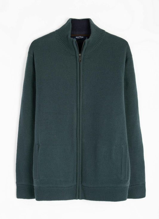  Textured Knit Faux Fur Lined Cardigan