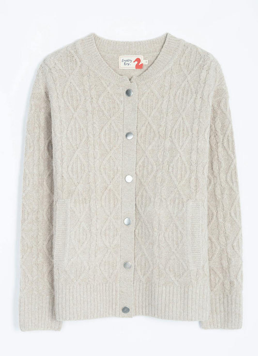  Cable Knit Bomber Cardigan