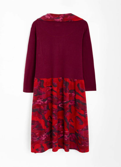 Warm Handle Cowl Neck Midi Dress