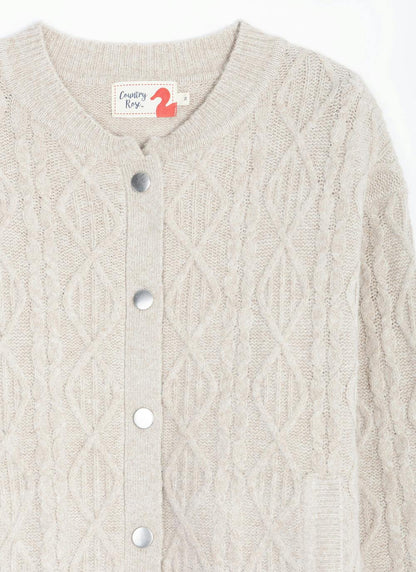  Cable Knit Bomber Cardigan