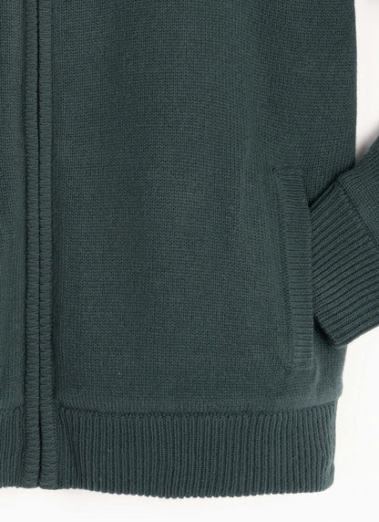  Textured Knit Faux Fur Lined Cardigan