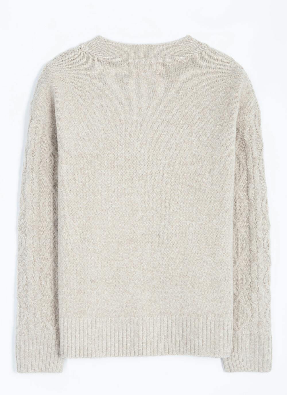  Cable Knit Bomber Cardigan
