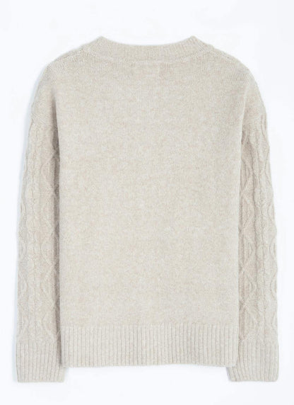  Cable Knit Bomber Cardigan