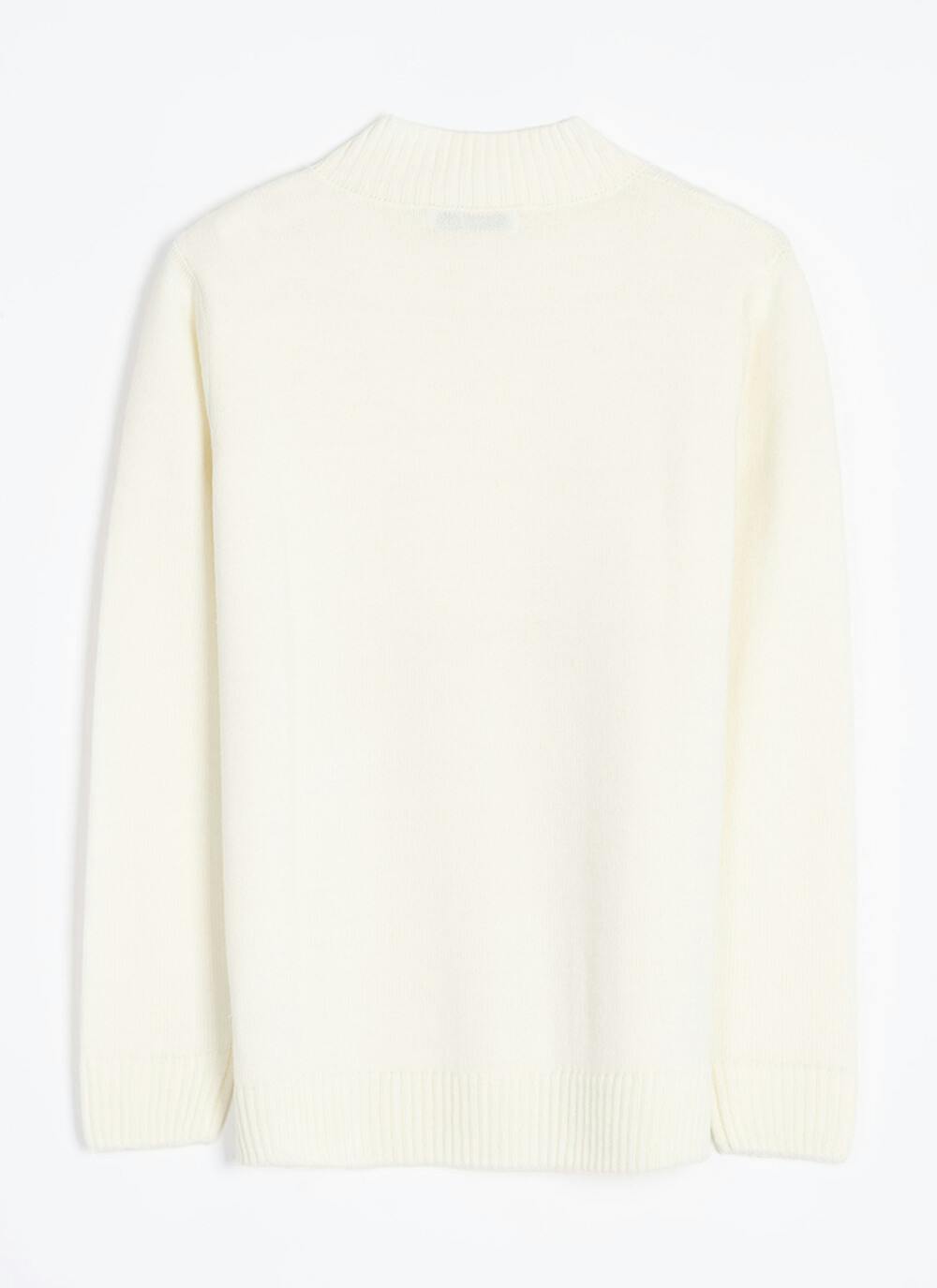  Button Detail Turtle Neck Jumper