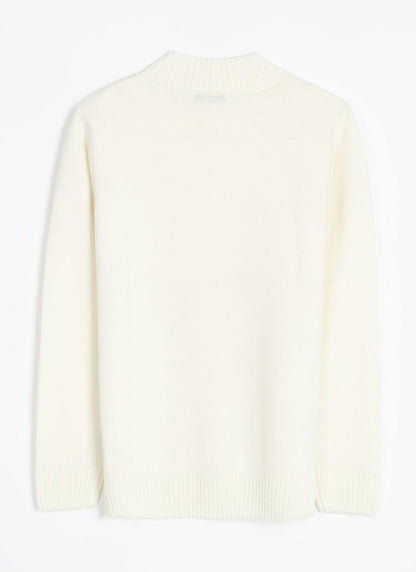  Button Detail Turtle Neck Jumper