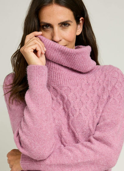  Cowl Neck Cable Knit Jumper