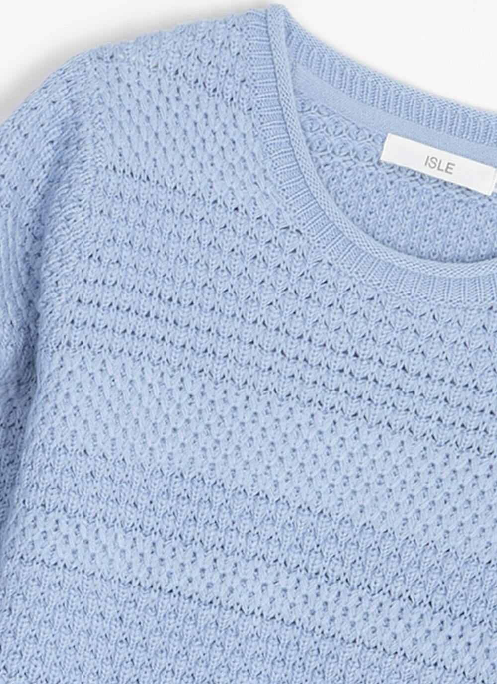  Textured Stitch Crew Neck Jumper