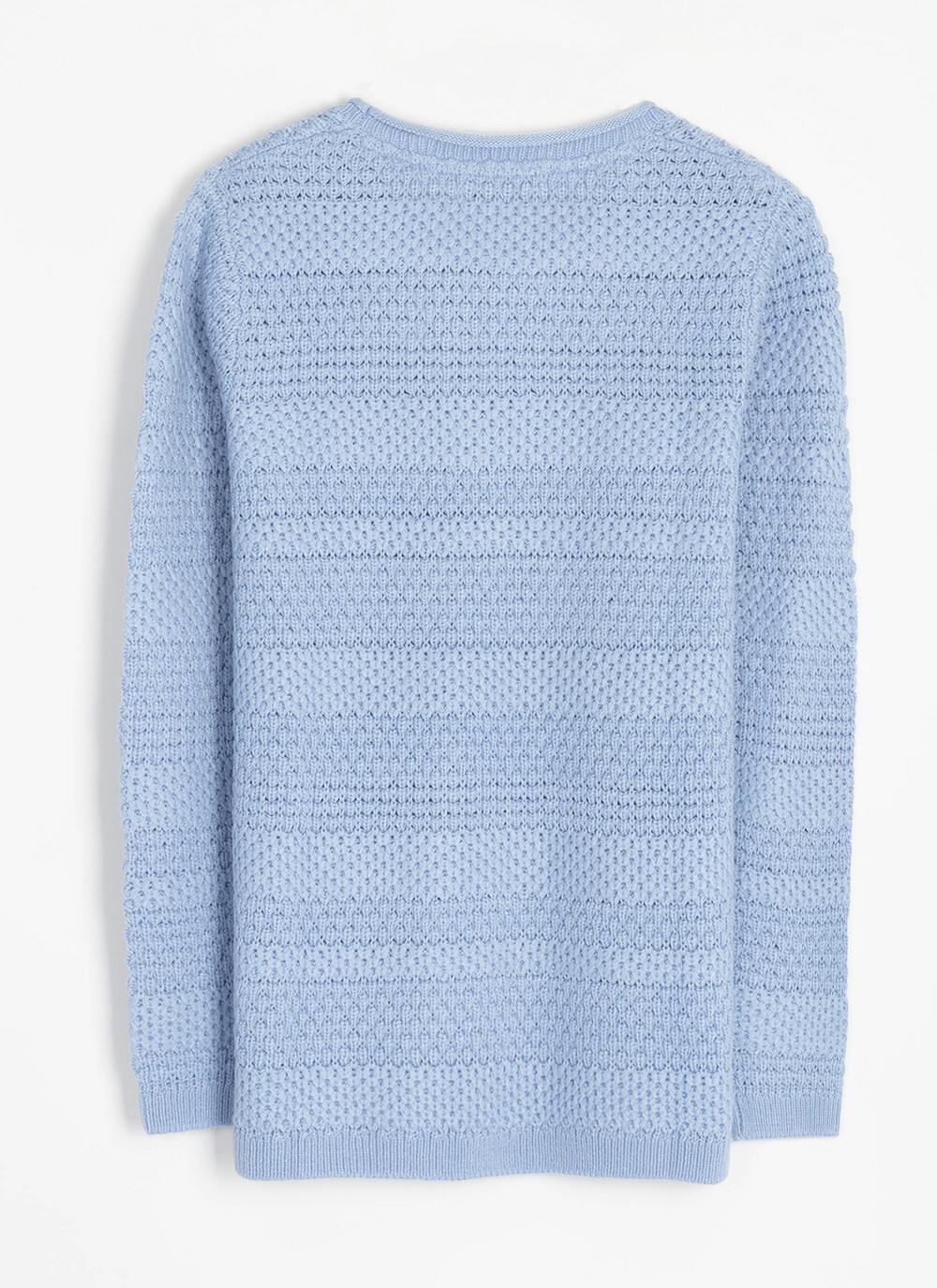  Textured Stitch Crew Neck Jumper
