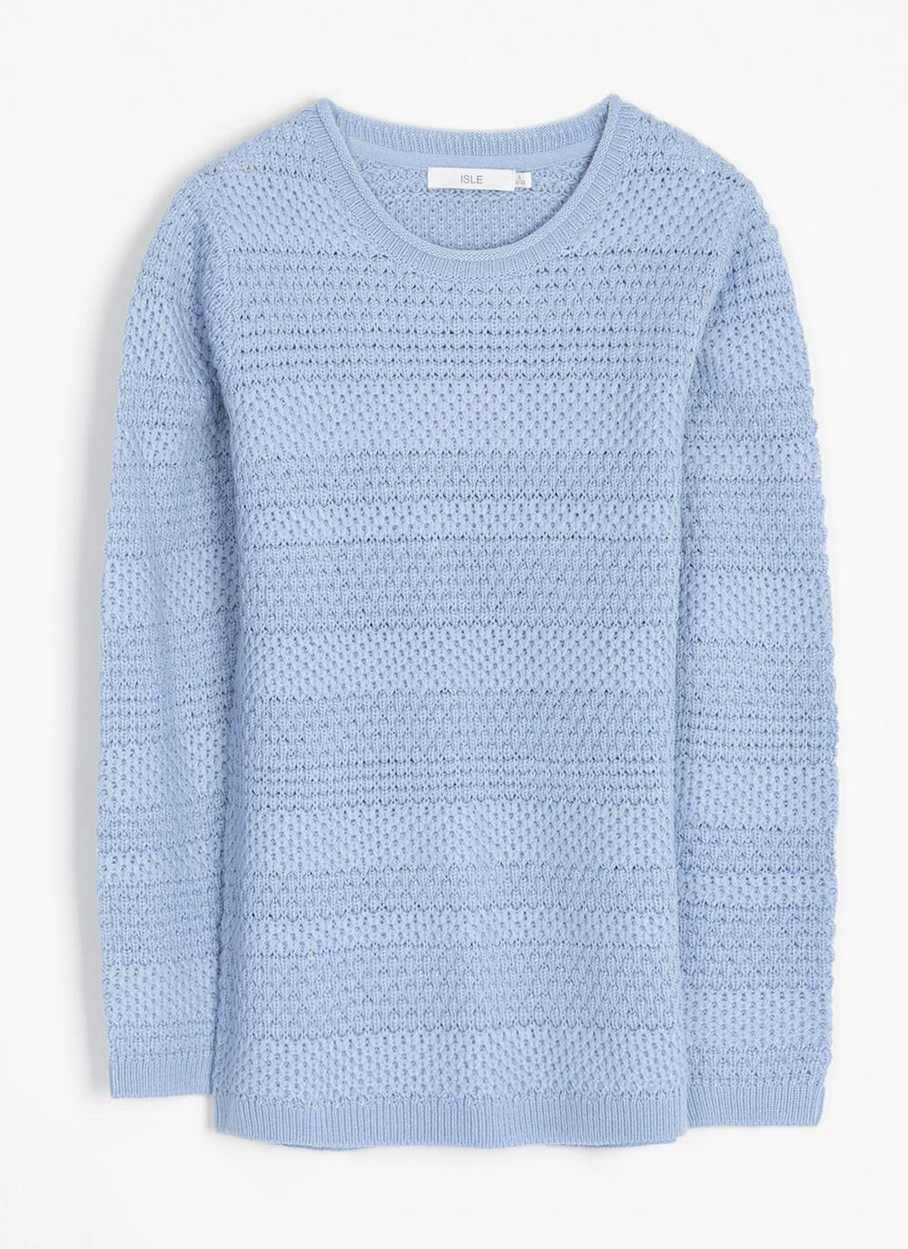  Textured Stitch Crew Neck Jumper