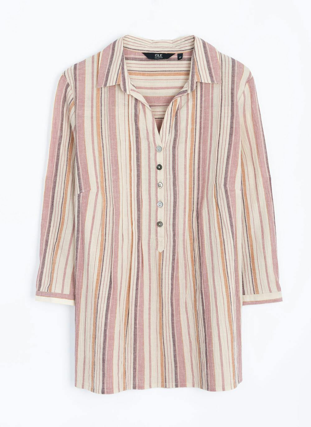  Pure Cotton Pintuck Stripe Blouse