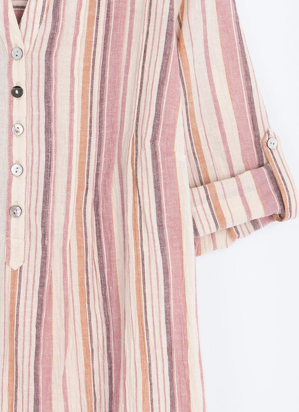 Pure Cotton Pintuck Stripe Blouse