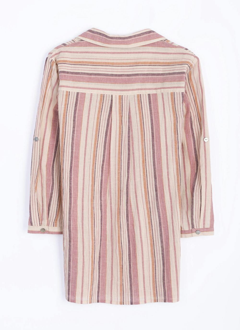  Pure Cotton Pintuck Stripe Blouse