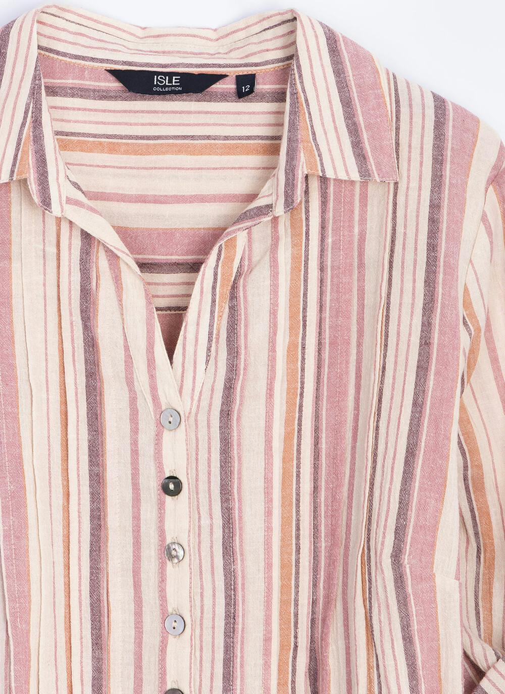  Pure Cotton Pintuck Stripe Blouse