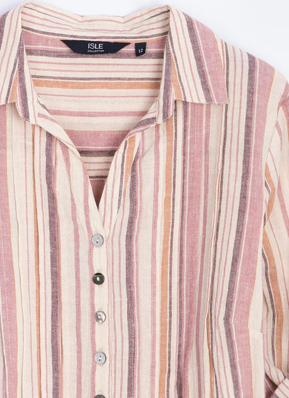  Pure Cotton Pintuck Stripe Blouse