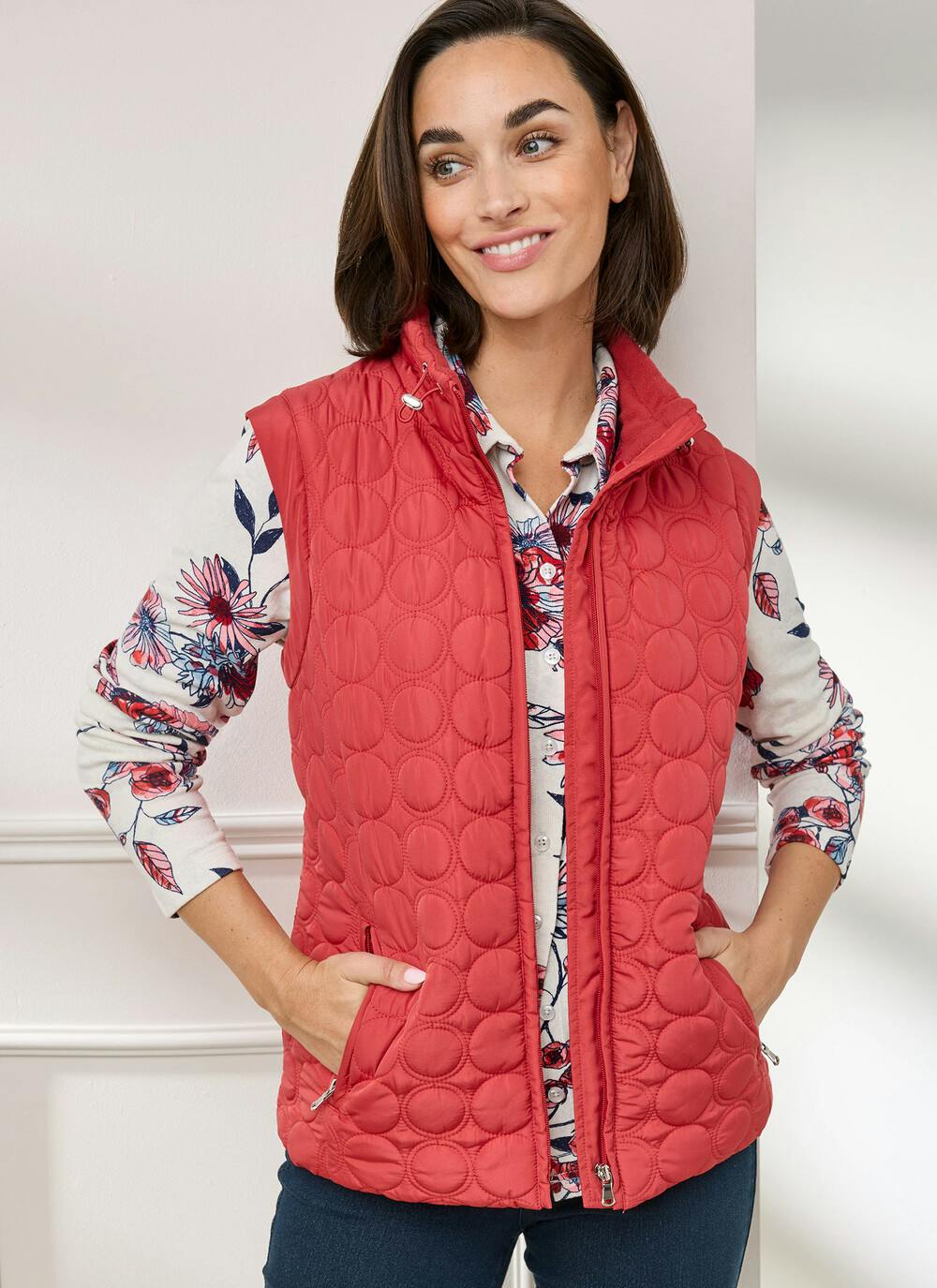  Fleece Lined Quilted Gilet