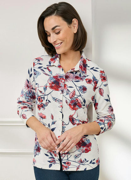  Warm Touch Jersey Print Blouse