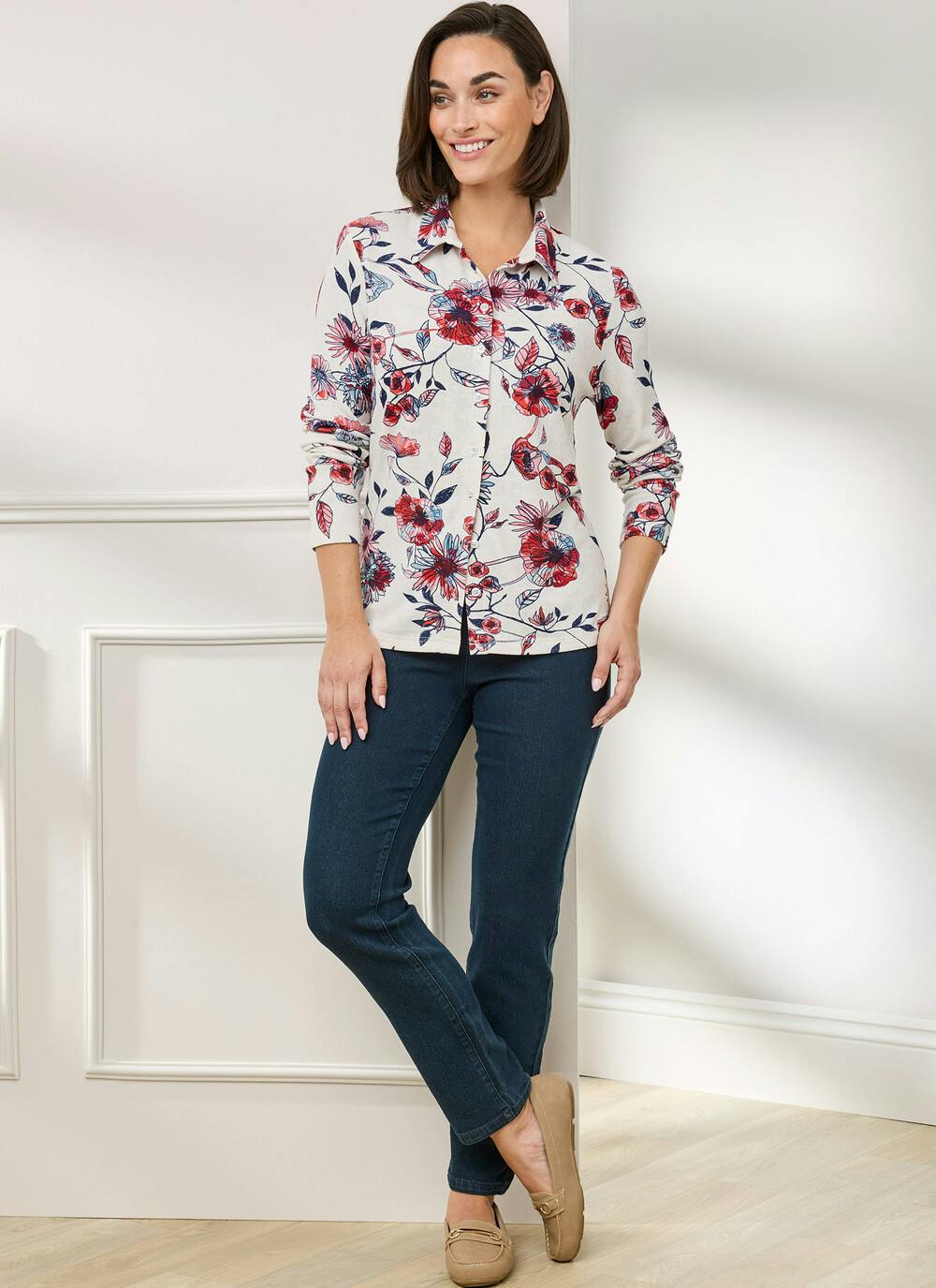  Warm Touch Jersey Print Blouse