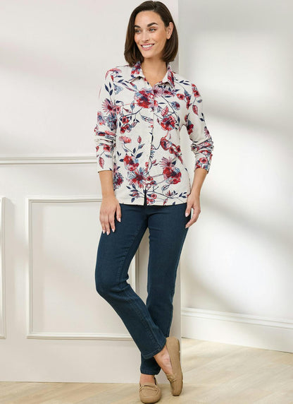  Warm Touch Jersey Print Blouse