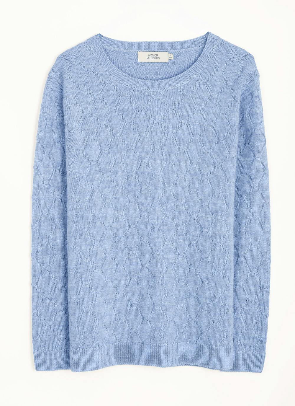  Trellis Knit Round Neck Jumper