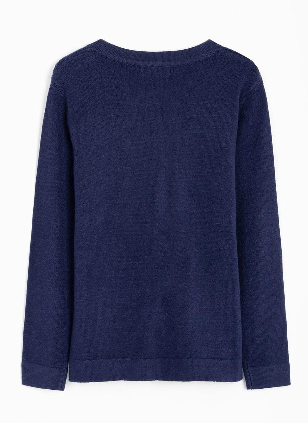  Single Cable Knit Crew Neck Cardigan