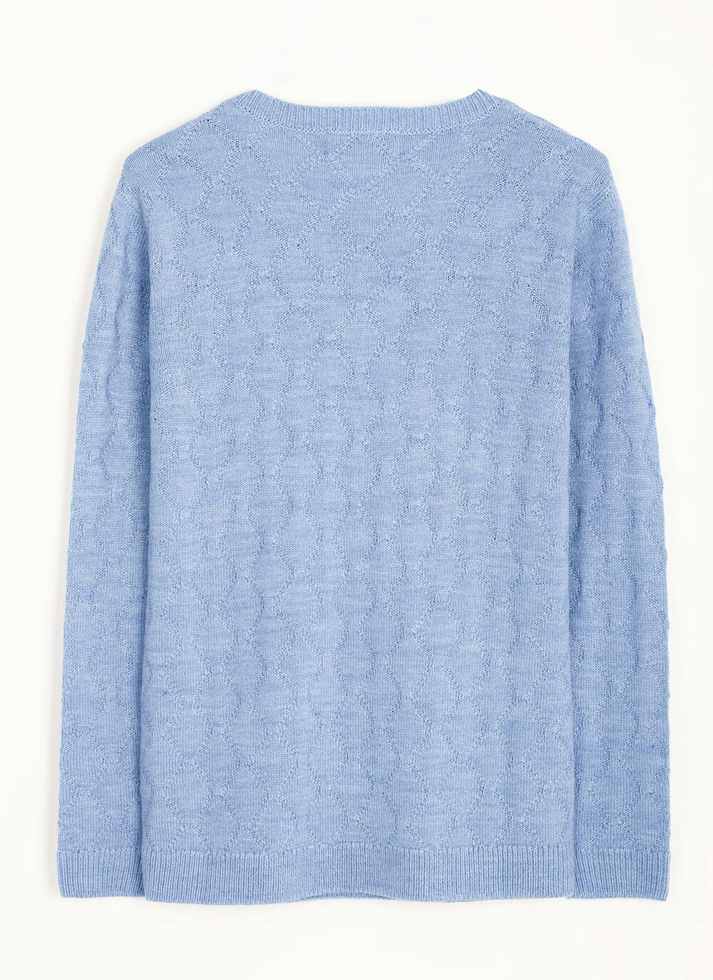  Trellis Knit Round Neck Jumper