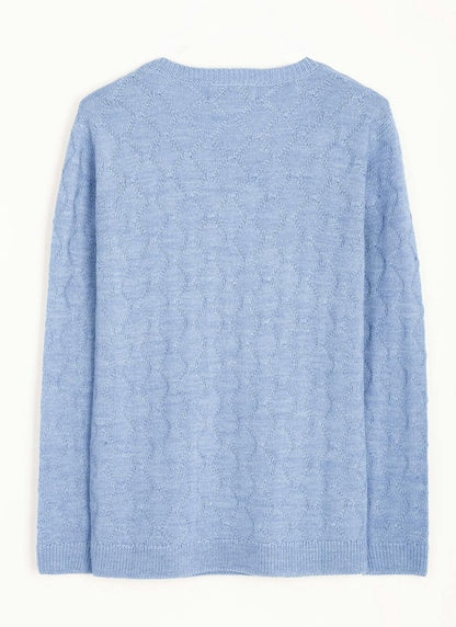  Trellis Knit Round Neck Jumper