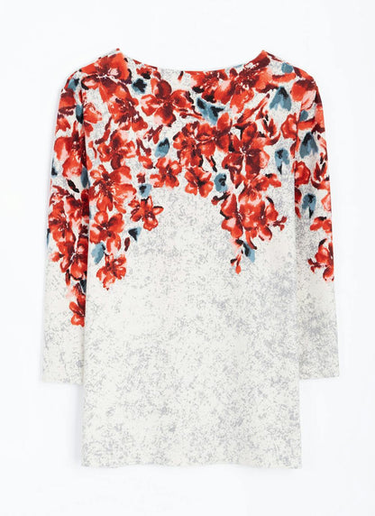  Warm Touch Jersey Border Print Top