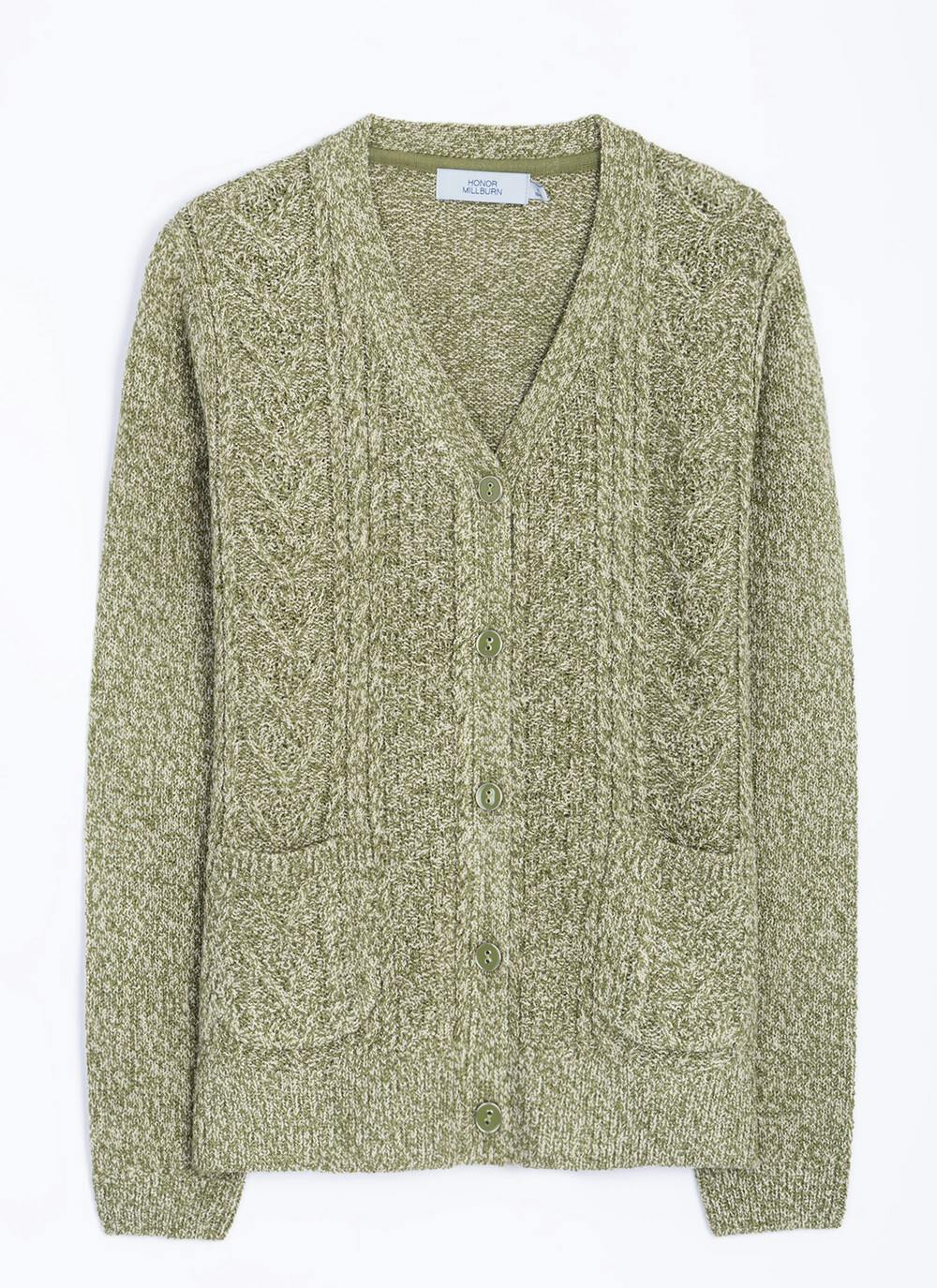  Cable Knit V-Neck Cardigan