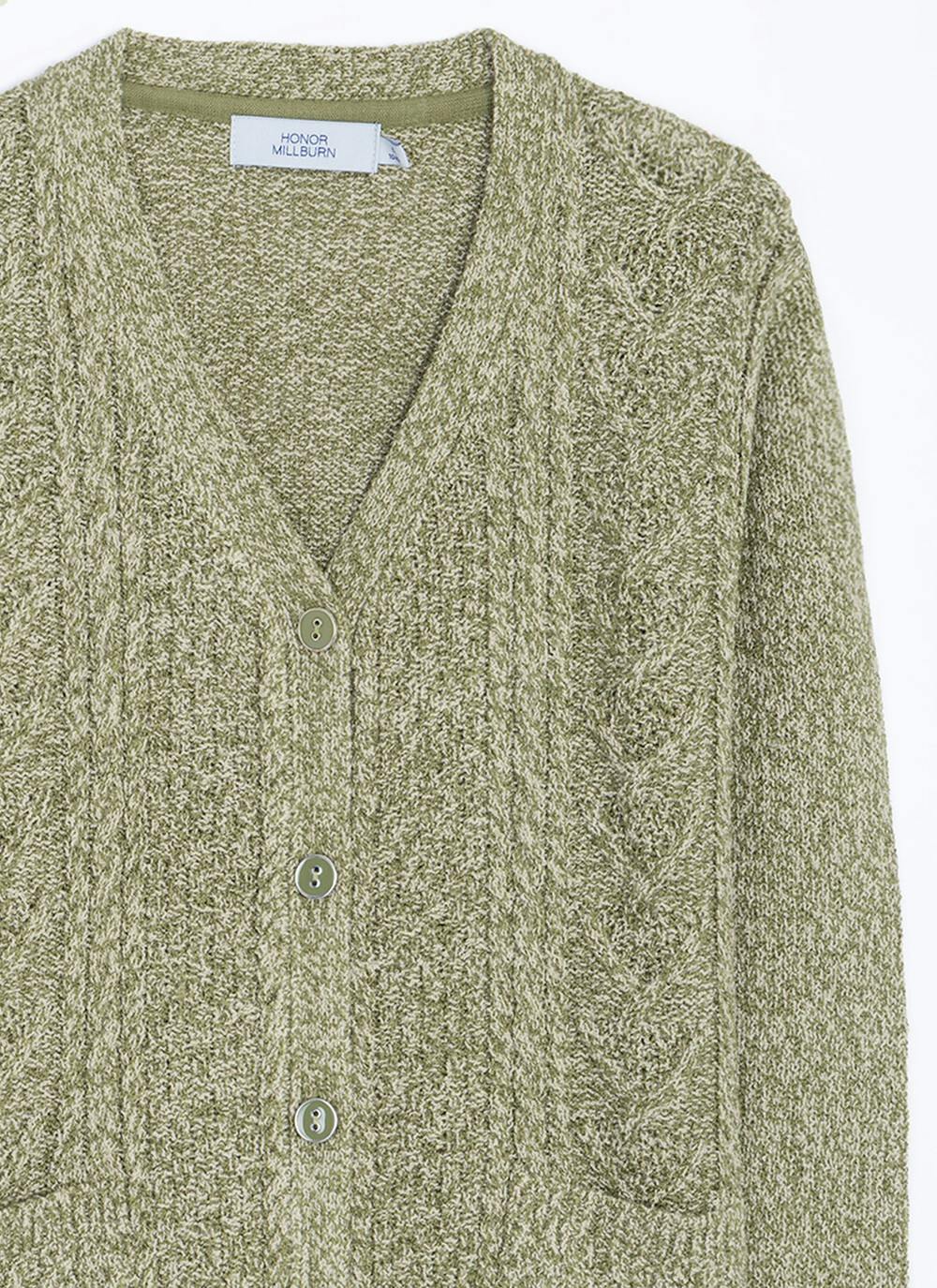  Cable Knit V-Neck Cardigan