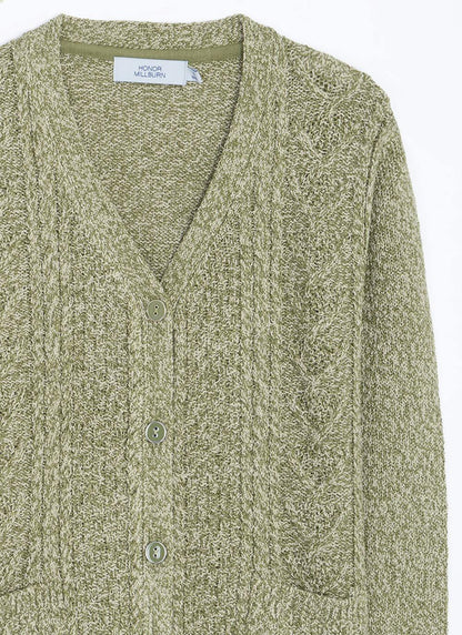  Cable Knit V-Neck Cardigan
