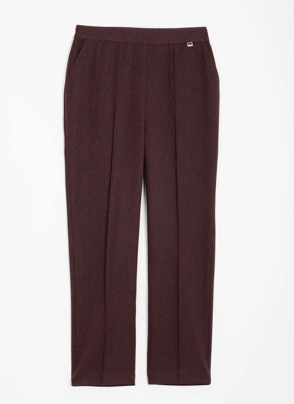  Comfort Fit Woven Herringbone Trousers