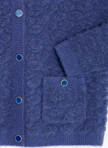  Textured Boucle Spot Cardigan