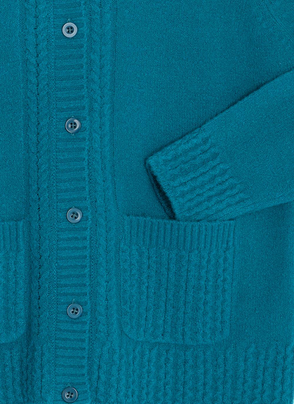  Cable Edge Knit High Neck Cardigan