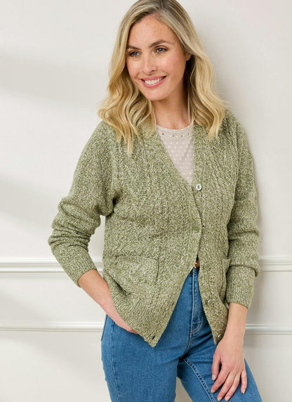  Cable Knit V-Neck Cardigan
