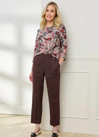  Comfort Fit Woven Herringbone Trousers