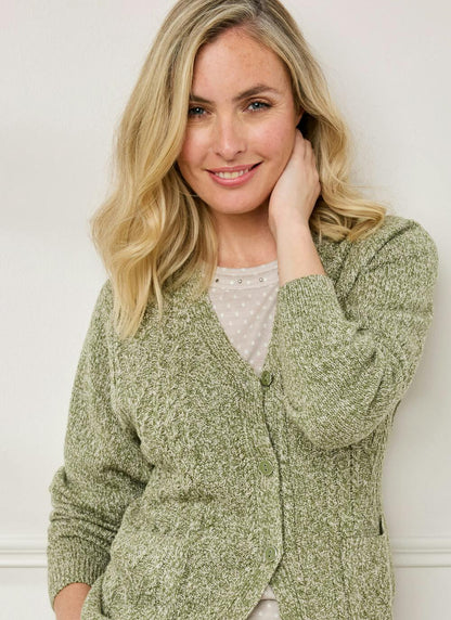  Cable Knit V-Neck Cardigan