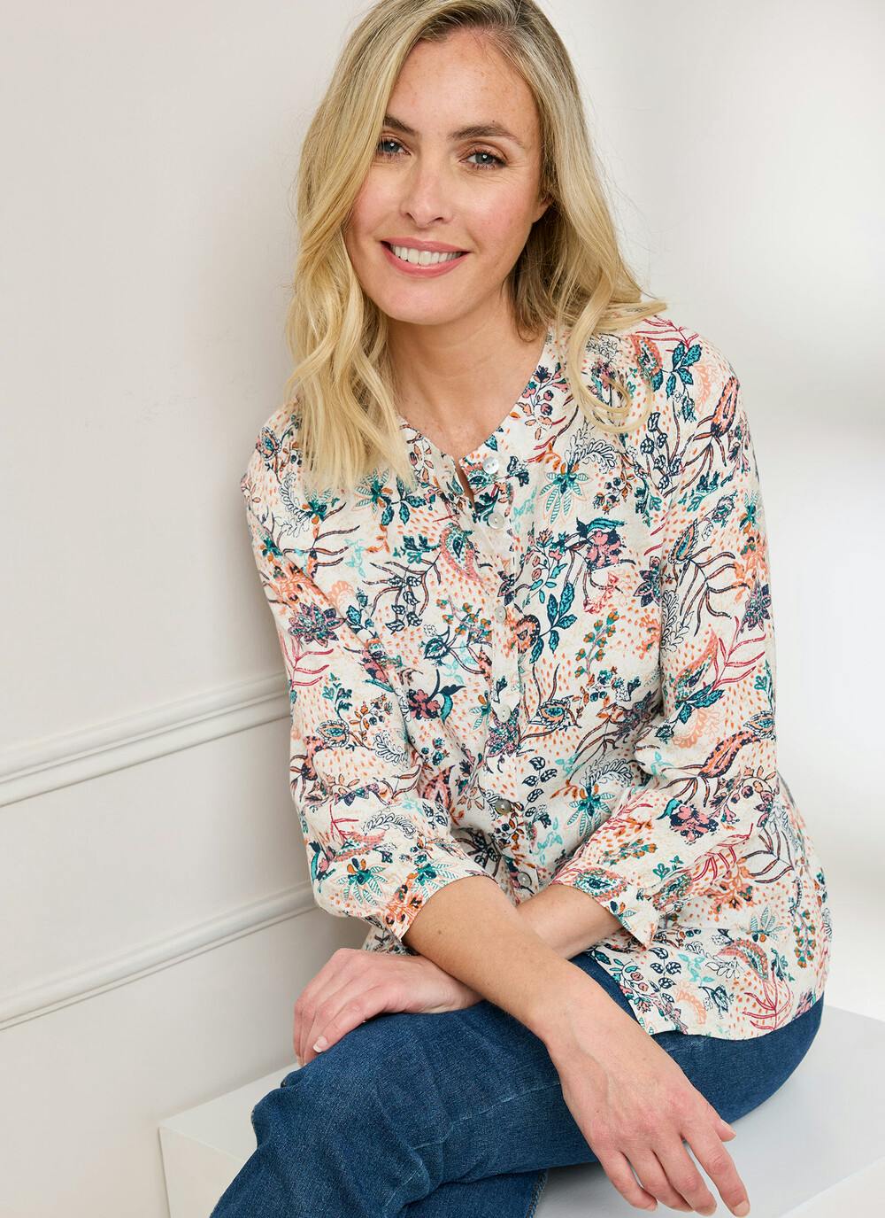  Crepe Paisely Print Blouse