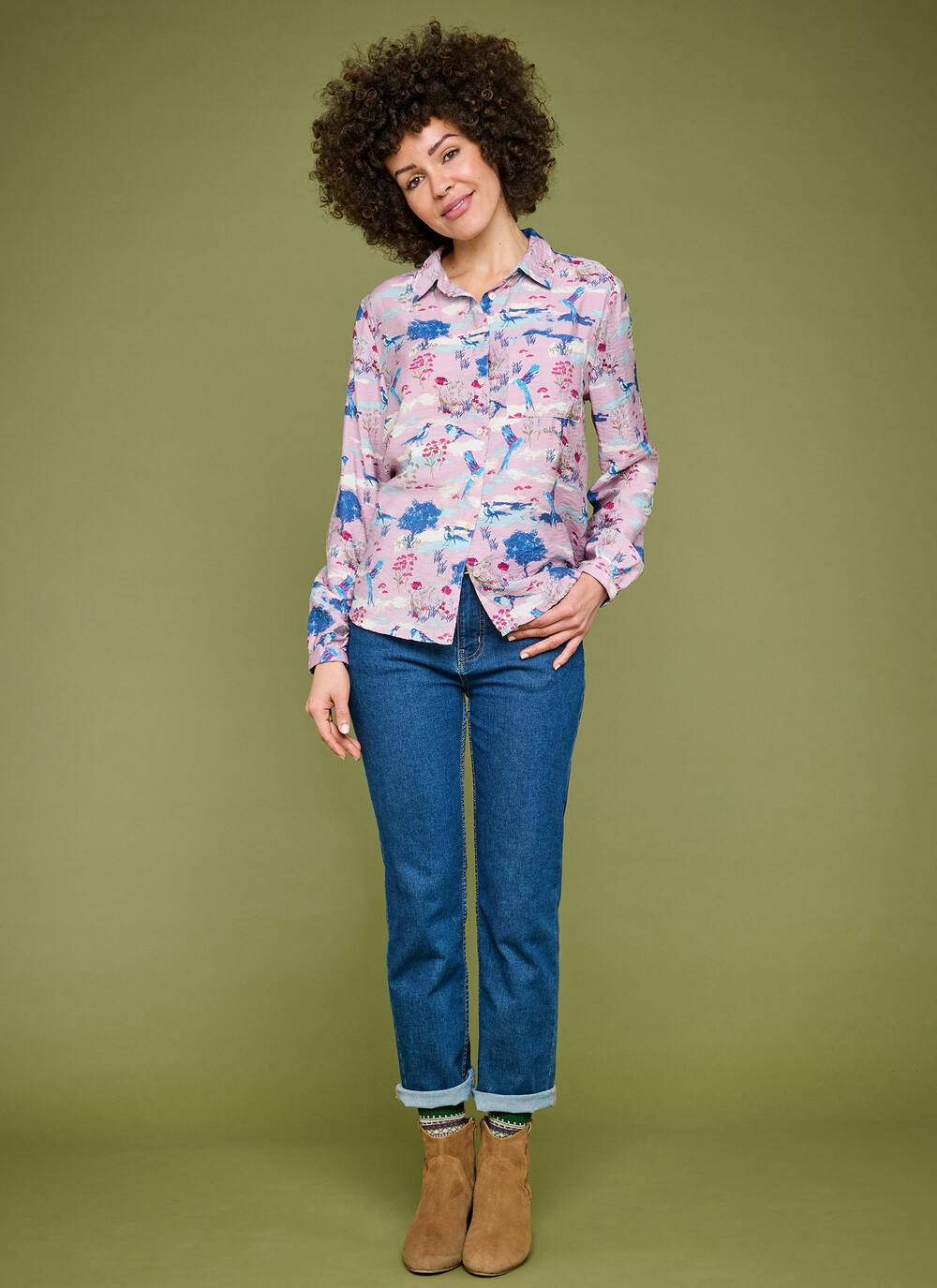  Printed Collared Shirt