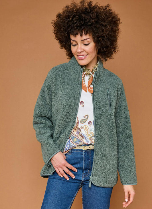  Borg Funnel Neck Relaxed Jacket