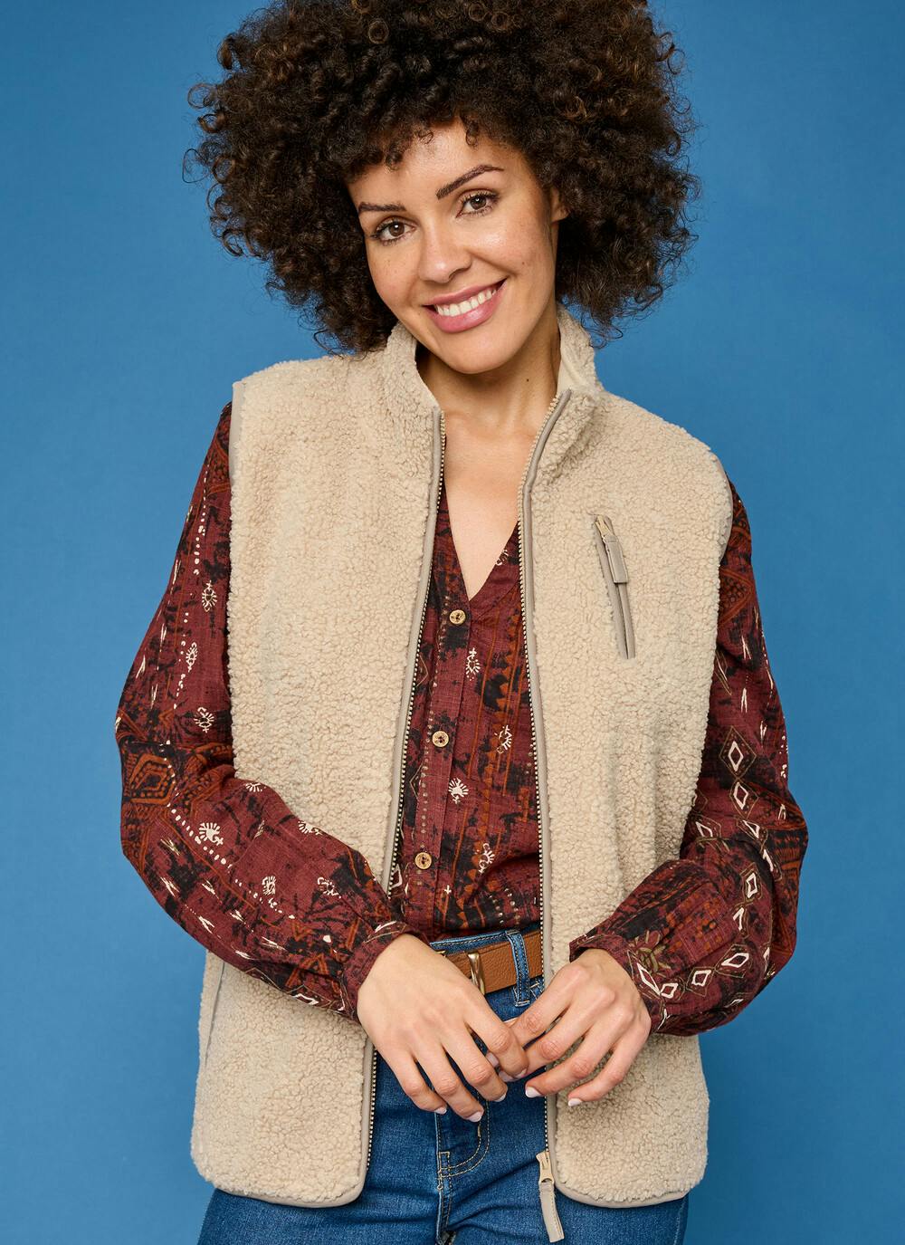  Borg Funnel Neck Gilet