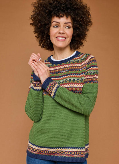  Wool Blend Fairisle Crew Neck Jumper